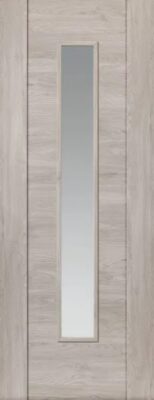 Internal Laminate Alabama (CLEAR GLASS) Light Grey Pre-Finished Door