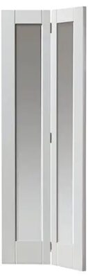 Internal Tobago Primed Smooth (CLEAR GLASS) White Bi-Fold Door