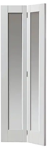 Internal Tobago Primed Smooth (CLEAR GLASS) White Bi-Fold Door