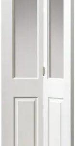 Internal Canterbury Primed (CLEAR GLASS) Woodgrain White Bi-Fold Door