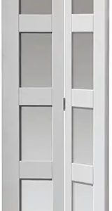 Internal Cayman Primed Smooth (CLEAR GLASS) White Bi-Fold Door