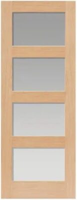 Internal Oak Nevis Un-Finished (CLEAR GLASS) Door
