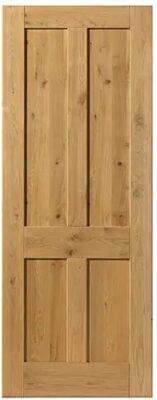 Internal Rustic Oak Veneered 4 Panel Internal Un-Finished Door