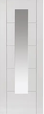 Internal Tigris White Pre-Finished (CLEAR GLASS) Door