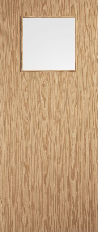 Oak Flush 1G Pre-Finished (CLEAR GLASS) FD30 44mm Fire Door - LPD