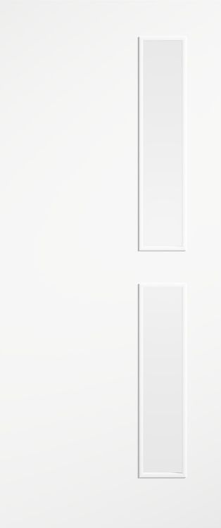 Flush White 16G Primed (CLEAR GLASS) FD30 44mm Fire Door