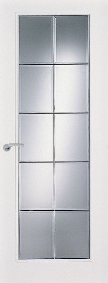 Internal White Primed Woodgrain Ontario 10 Light (CLEAR GLASS CHROME GLAZING BARS) Door