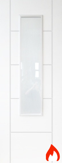 Internal White Primed Trend/Vancouver 1 Light OBSCURE GLASS FD30 44mm Door