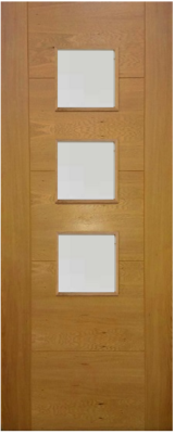 Internal Oak 5 Panel V Groove 3L (OBSCURE GLASS) Pre-Finished Door