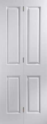 Internal White Primed 4 Panel Woodgrain Bifold - MB