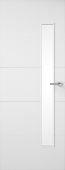 Internal White Premium Horizontal 4 Line Offset (CLEAR GLASS) Smooth Door