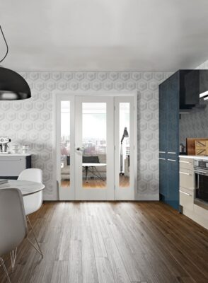 Easi-Frame with White Primed (CLEAR GLASS) Pattern 10 Doors and Side Panels  - XL