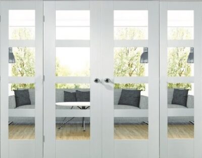 Easi-Frame with White Primed Shaker (CLEAR GLASS) Doors and Side Panels - XL