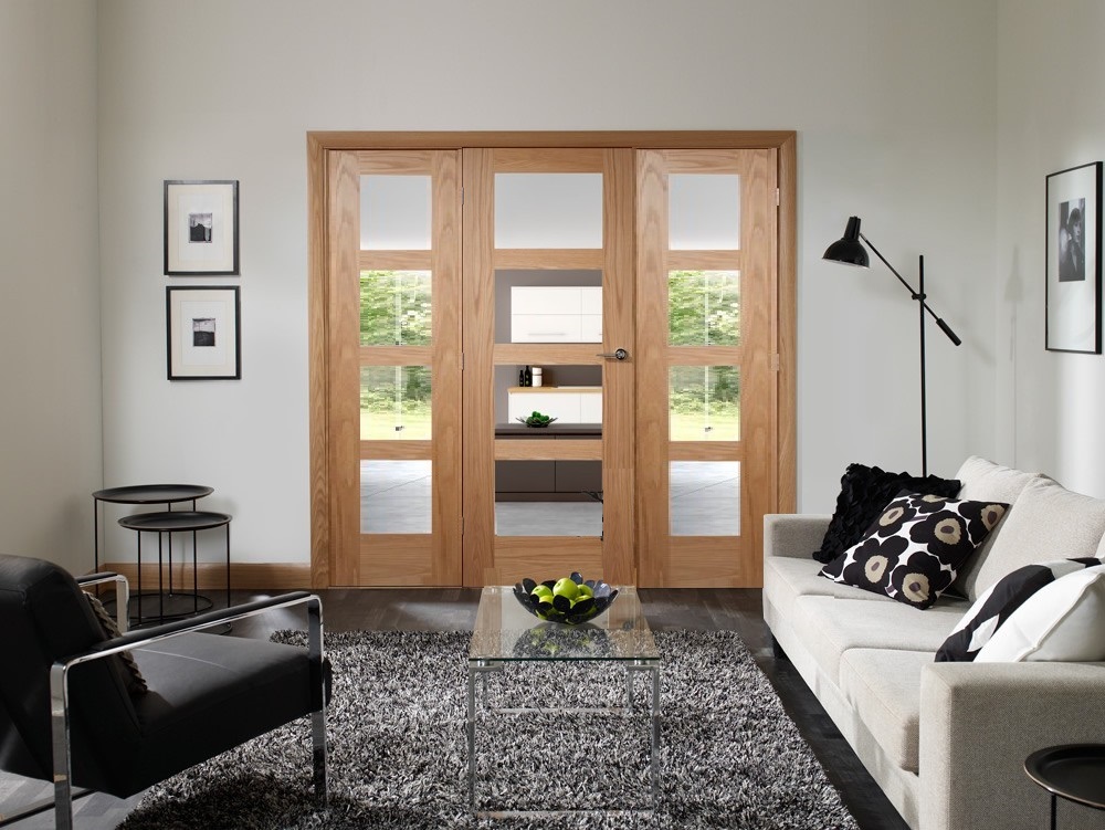 Oak Easi-Frame with Shaker Side Panels (CLEAR GLASS) - XL