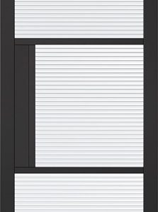 Internal Tribeca 3L Black Pre-Finished (REEDED GLASS) Door