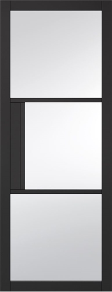 Internal Tribeca 3L Black Pre-Finished (CLEAR GLASS) Door