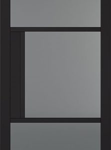 Internal Tribeca 3L Black Pre-Finished (TINTED GLASS) Door