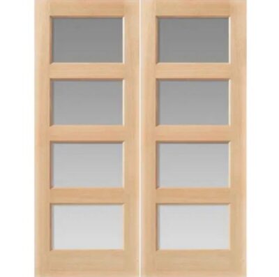 Oak Pattern 50 Mersey Pair NON Rebated (OBSCURE GLASS) Un-Finished - DF