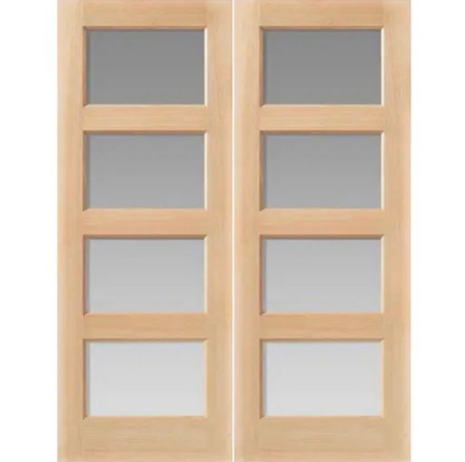 Oak Pattern 50 Mersey Pair NON Rebated (OBSCURE GLASS) Un-Finished - DF