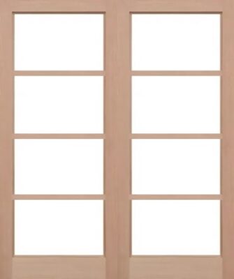 External Hemlock Pattern 70 Pair Un-glazed (No Glass) Un-finished - MB
