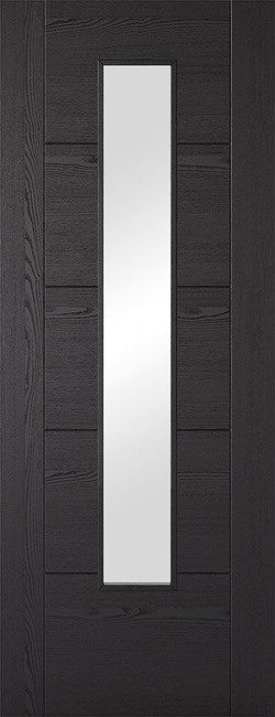 Internal Charcoal Black Vancouver (CLEAR GLASS) 1 Light Solid Core Pre-Finished Door