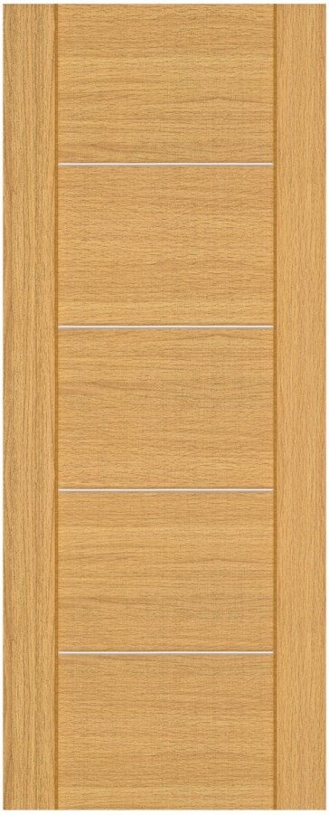Internal Oak Valencia with Aluminum Inlays Pre-Finished Door