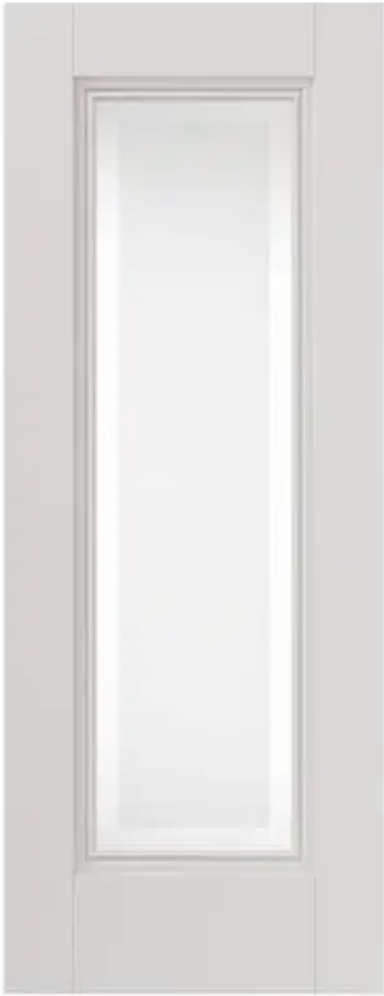 Internal Belton White primed (ETCHED GLASS CLEAR LINES) Panelled Door