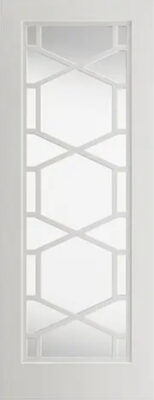 Internal White Primed Quartz (CLEAR GLASS) Solid Core Door