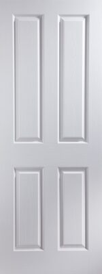 White Primed 4 Panel Woodgrain FD60 54mm - PD
