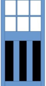 External Hemlock KXT 1930's 6 Light - Unglazed (No Glass) Door