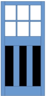 External Hemlock KXT 1930's 6 Light - Unglazed (No Glass) Door