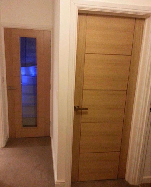 Internal Oak Trend Solid Channel Groove Pre-Finished Door - Image 2