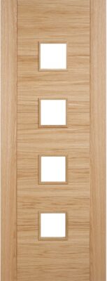 Internal Oak Trend 4 Light (OBSCURE GLASS) Pre-Finished Channel Groove Door