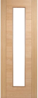 Internal Oak Trend (DIAMOND CUT CLEAR GLASS) Pre Finished Channel Groove