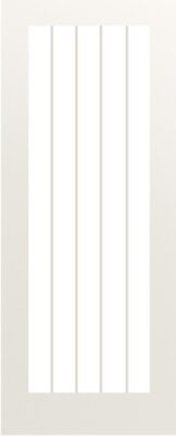 Internal White Primed Ely 1L Full (CLEAR GLASS) Solid Core Door