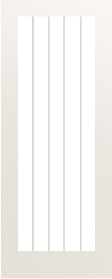 Internal White Primed Ely 1L Full (CLEAR GLASS) Solid Core Door