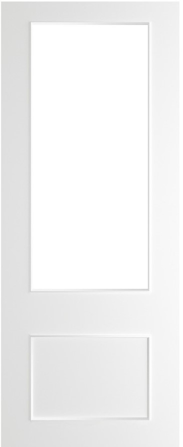 Internal White Primed Solid Core Sandringham (CLEAR GLASS) Door