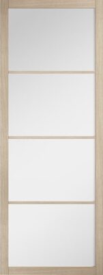 Internal Blonde Oak Pre-Finished (CLEAR GLASS) Soho Solid Core Door