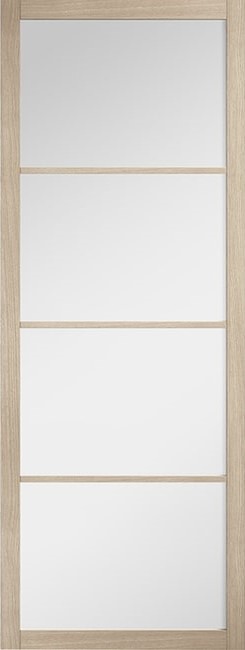 Internal Blonde Oak Pre-Finished (CLEAR GLASS) Soho Solid Core Door
