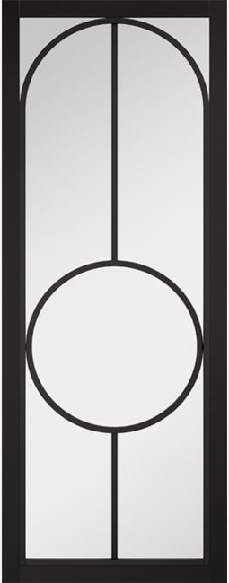 Internal Black Pre-Finished (CLEAR GLASS) Bowery Solid Core Door