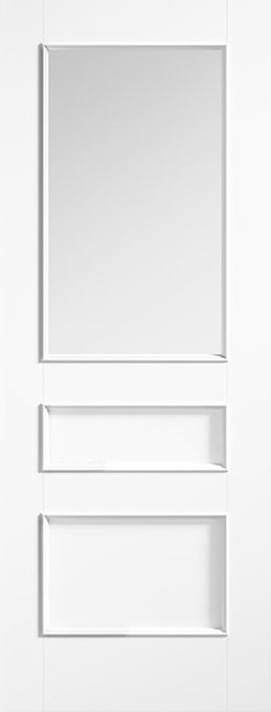 Internal Toledo White Primed (CLEAR GLASS) Solid Core Door