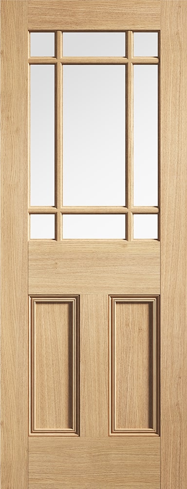 Internal Oak Downham (CLEAR GLASS) Solid Core Un-Finished Door