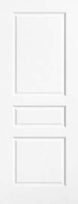 White Primed Textured 3 Panel Door - Hollowcore - LPD