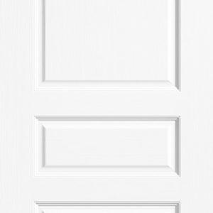 White Primed Textured 3 Panel Door - Hollowcore - LPD