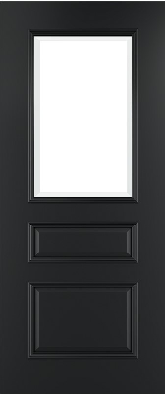 Internal Black Pre-Finished (CLEAR BEVELLED GLASS) Windsor Solid Core Door