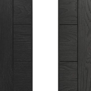 Internal Brushed Black Pre-Finished (CLEAR GLASS) Solid Core Seville Internal Door