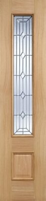 External Oak Empress Sidelight (ZINC CLEAR BEVELLED GLASS) Un-Finished Door