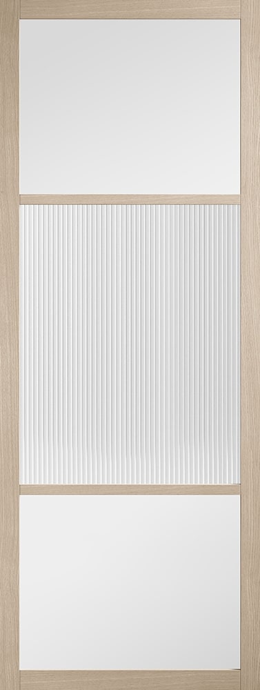 Internal Blond Oak Pre-Finished (CLEAR REEDED GLASS) Sutton Solid Core Door