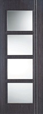 Internal Ash Grey Zanzibar (CLEAR GLASS) Solid Core Door Pre-Finished LPD