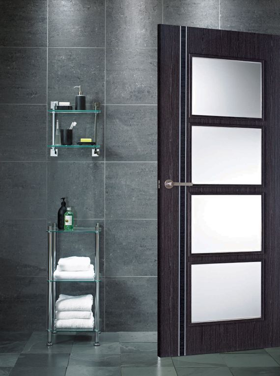 Internal Ash Grey Zanzibar (CLEAR GLASS) Solid Core Door Pre-Finished LPD - Image 2
